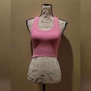Katie J NYC Pink Ribbed Tank Top